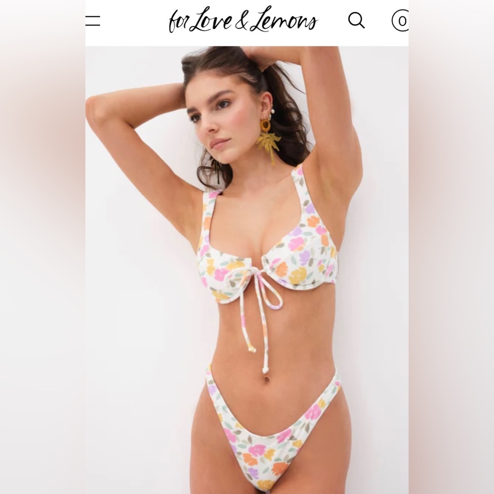 For love and lemons Joey bikini in cream size Large